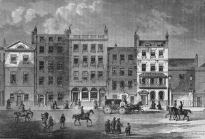 Gamle hus i Pall Mall, Westminster, London, c1830 1878 av Unbekannt