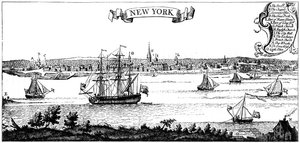Gammel utsikt over New York, 1730 c1880 av Unbekannt