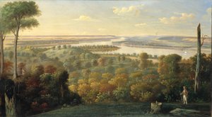 Ved elven Ohio, ca. 1840. av Unbekannt