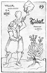 En av de tidligste illustrasjonene av røyking, 1616 1890 av Unbekannt
