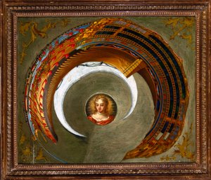 Optiske illusjoner Anamorfisk maleri av et skip, ca 1744-1774 av Unbekannt