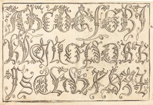 Ornamental alfabet, 14801490. av Unbekannt