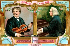 Pablo de Sarasate og Franz Liszt, ca 1900 av Unbekannt