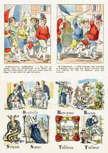 Side 7 - barnespill: militærøvelse, På angrep - Alfabet - Underholdning for barn - Epinale bilder, populær serie, rundt 1890 av Unbekannt