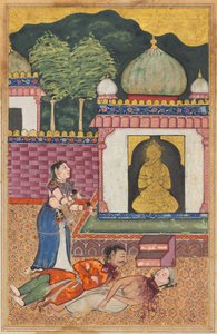 Side fra Tales of a Parrot Tuti-nama: Trettifjerde natt: Prinsessen oppdager..., ca. 1560. av Unbekannt