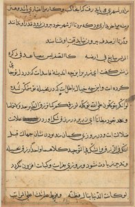 Side fra Tales of a Parrot Tuti-nama: tekstside, ca. 1560. av Unbekannt