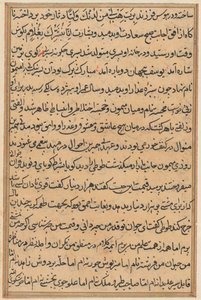 Side fra Tales of a Parrot Tuti-nama: tekstside, ca. 1560. av Unbekannt