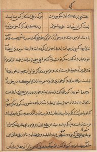 Side fra Tales of a Parrot Tuti-nama: tekstside, ca. 1560. av Unbekannt