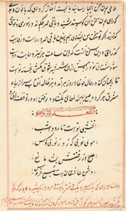 Seite aus den Geschichten eines Papageis Tuti-nama: Textseite, ca. 1560 von Unbekannt