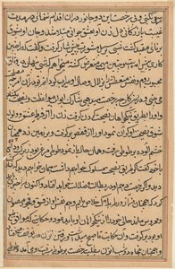 Side fra Tales of a Parrot Tuti-nama: tekstside, ca. 1560. av Unbekannt