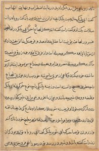 Side fra Tales of a Parrot Tuti-nama: tekstside, ca. 1560. av Unbekannt