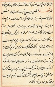 Side fra Tales of a Parrot Tuti-nama: tekstside, ca. 1560. av Unbekannt