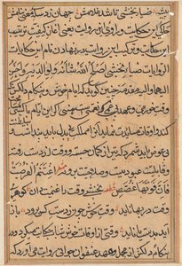 Side fra Tales of a Parrot Tuti-nama: tekstside, ca. 1560. av Unbekannt