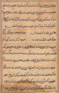 Side fra Tales of a Parrot Tuti-nama: tekstside, ca. 1560. av Unbekannt