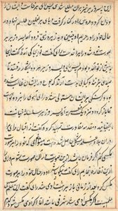 Side fra Tales of a Parrot Tuti-nama: tekstside, ca. 1560. av Unbekannt