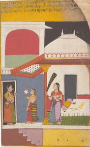 Side fra en Dispersed Ragamala Series Garland of Musical Modes, ca. 1710. av Unbekannt