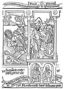 Side fra Biblia Pauperum, 1400-tallet, 1870 av Unbekannt