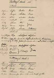 Side med ankomst- og tapsbok i Lloyds, 1774, 1928 av Unbekannt