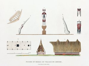Pagode og idoler fra landsbyen Likiliki av Unbekannt