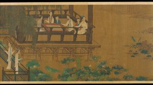 Palace Ladies by a Lotus Pond, 1700-tallet. av Unbekannt
