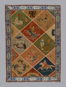 Panelkjolestoff, Kina, Qing-dynastiet 1644-1911, 18751900. av Unbekannt