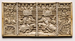 Panel fra en kiste med scener fra Courtly Romances, ca. 1330-1350 eller senere. av Unbekannt