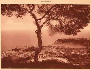 Panorama av Monte-Carlo tatt fra Turbie Road, 1930. av Unbekannt