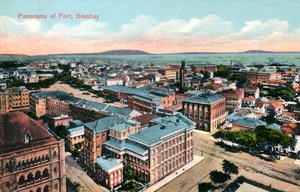 Panorama av fortet, Bombay, India, tidlig på 1900-tallet av Unbekannt