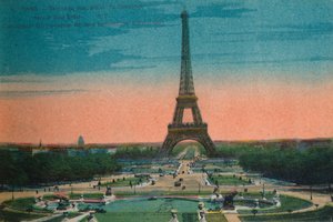 Panorama over Jardins du Trocadéro og Eiffeltårnet, Paris, c1920 av Unbekannt