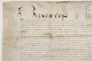 Papal Bull bekrefter charteret til biskop Henry Wardlaw, recto av Unbekannt