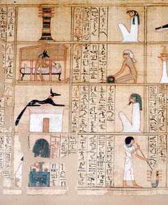 Papyrus, balsamering, Anubis, gammel egyptisk, c10. århundre f.Kr av Unbekannt