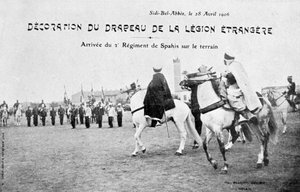 Paradering av flagget til den franske fremmedlegionen, Sidi Bel Abbes, Algerie, 28. april 1906 av Unbekannt