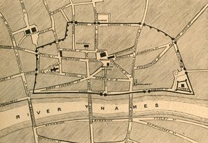 En del av moderne London, viser den gamle muren, 1897. av Unbekannt