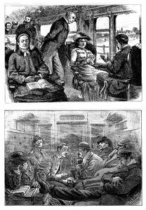 Passasjerer på et tog fra London til Glasgow, 1884 av Unbekannt