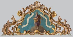 Pediment av et alter med en figur av en helgen av Unbekannt