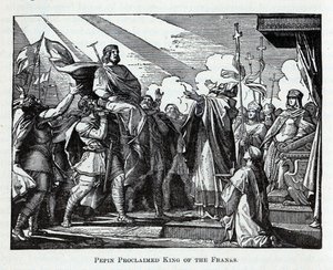 Pepin utropt til konge av frankerne, 1882 av Unbekannt