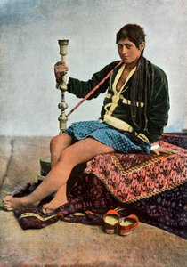 Persane Fumant Le Kalgan, persisk kvinne som røyker i Kalgan, 1900. av Unbekannt