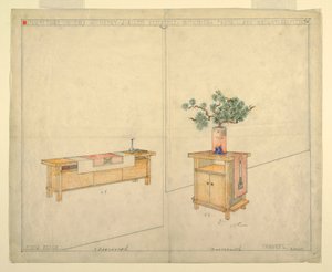Piano Bench and Taboret, Henry J. Allen Residence, Wichita, KA, 1917 av Unbekannt