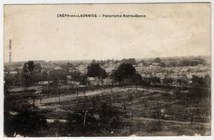 Picardie, Aisne (02), Crepy in Laonnois (Crepy-en-Laonnois): panorama av Notre-Dame - Postkort sent på 1800-tallet - begynnelsen av 1900-tallet av Unbekannt