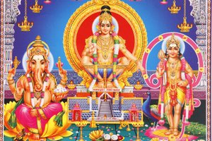 Bilde av hinduistiske guder Ganesha, Ayyappa og Subramanya India av Unbekannt
