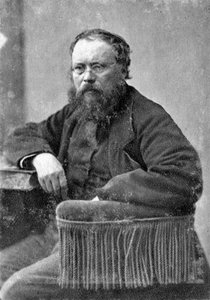 Pierre Joseph Proudhon , fransk mulualistisk politisk filosof, c1845-1868 av Unbekannt