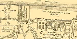 Plan of Bankside, tidlig på det syttende århundre, c1878. av Unbekannt