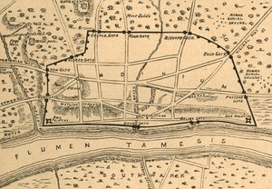 Plan for det romerske London, 1897. av Unbekannt