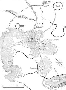 Plan for slaget ved Ulundi, 4. juli 1879, c1880 av Unbekannt