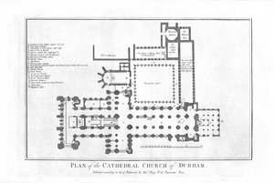 Plan for Cathedral Church of Durham., slutten av 1700-tallet av Unbekannt