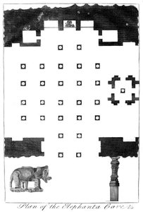 Plan over Elephanta-hulene, India, 1799 av Unbekannt