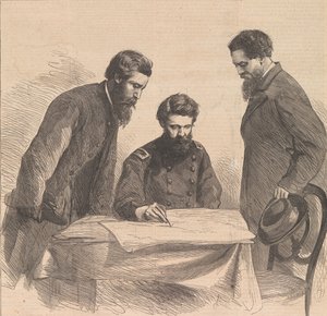 Planlegging av fangst av Booth og Harold, 1865. av Unbekannt