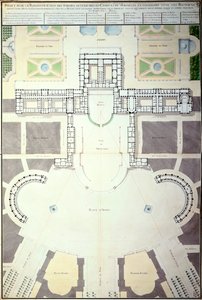 Planer for transformasjonen av Versailles, Frankrike, 1780 av Unbekannt