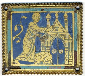Plakett med merking av døren med bokstaven Tau, tysk, ca. 1200. av Unbekannt