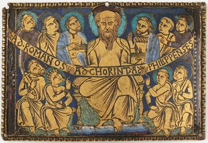Plakett med Saint Paul og hans disipler, britisk, ca. 1160-80. av Unbekannt